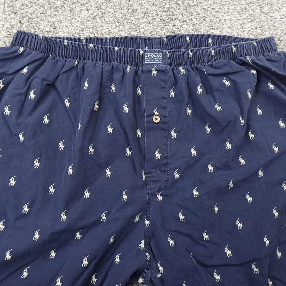 VTG Polo Ralph‎ Lauren Pant Mens XL Blue Pony Pull On Sleepwear Pajama Bottoms